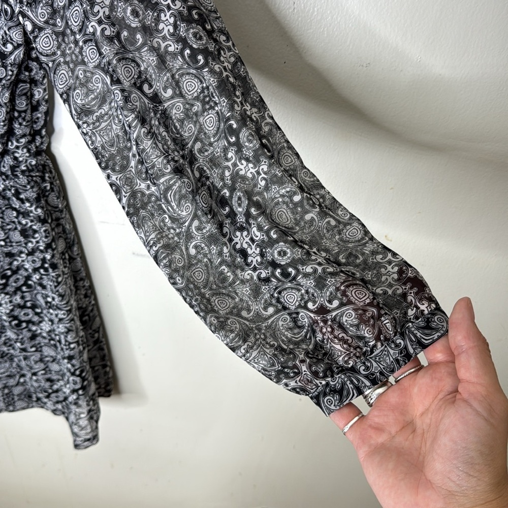 Express Black And White Polyester Patterned Faux … - image 4